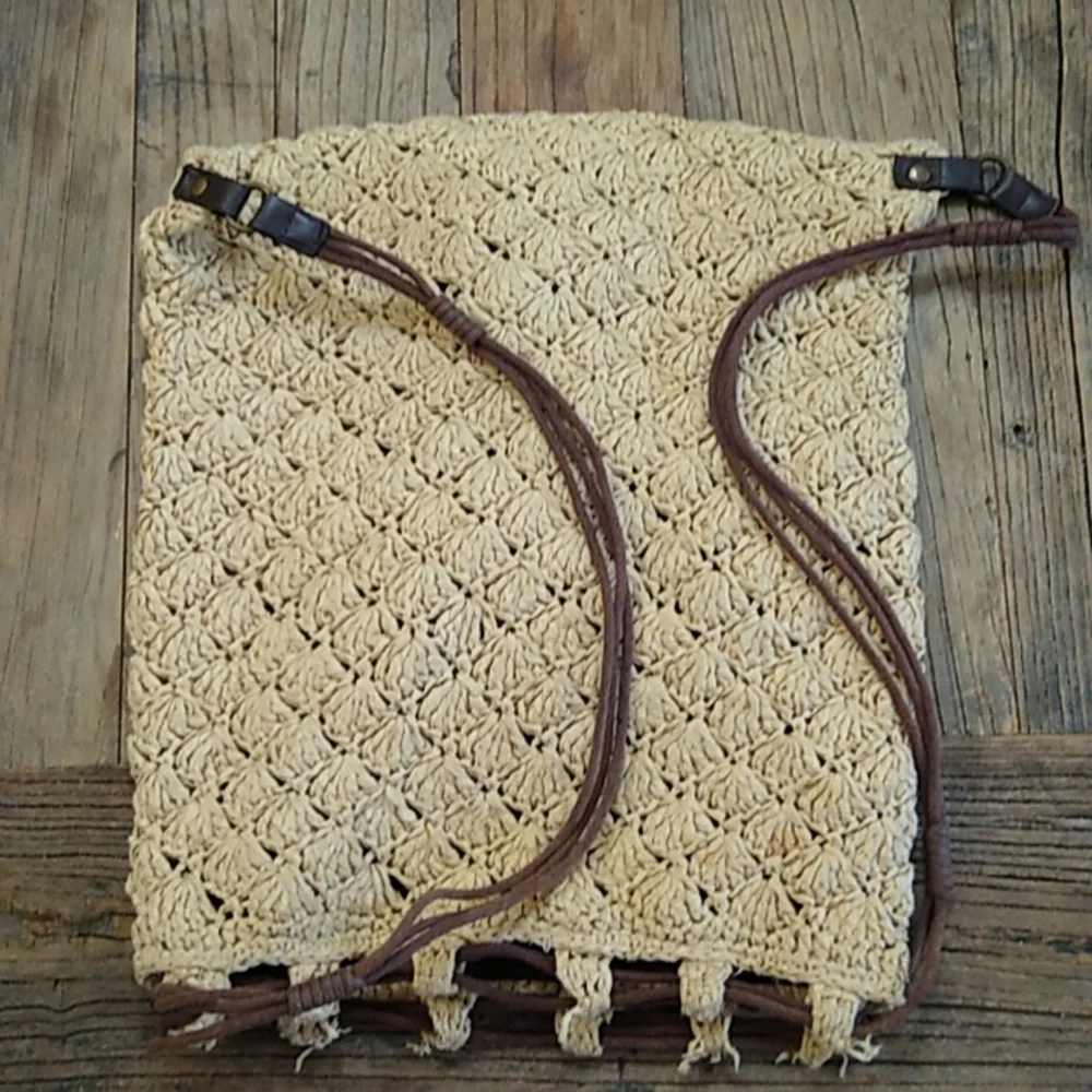 Old Navy Hemp Weave Backpack Tote